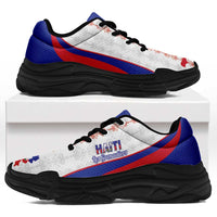 Afro Haiti 2026 Football Chunky Sneakers Les Grenadiers Veve Vodou White Curve Stylized - Wonder Print Shop