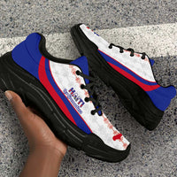 Afro Haiti 2026 Football Chunky Sneakers Les Grenadiers Veve Vodou White Curve Stylized - Wonder Print Shop