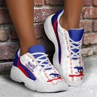 Afro Haiti 2026 Football Chunky Sneakers Les Grenadiers Veve Vodou White Curve Stylized - Wonder Print Shop