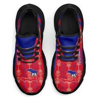 Afro Haiti 2026 Football Clunky Sneakers Les Grenadiers Veve Vodou Red Curve Stylized - Wonder Print Shop