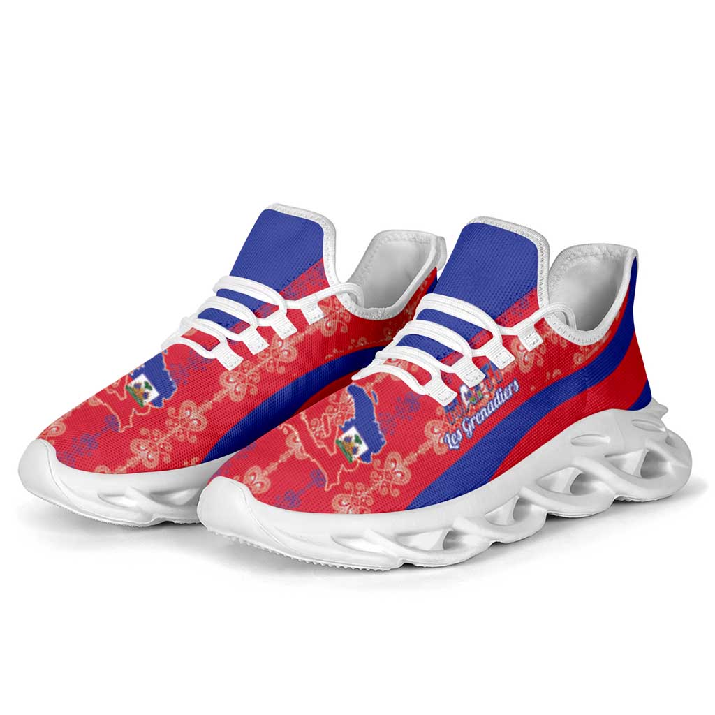 Afro Haiti 2026 Football Clunky Sneakers Les Grenadiers Veve Vodou Red Curve Stylized - Wonder Print Shop