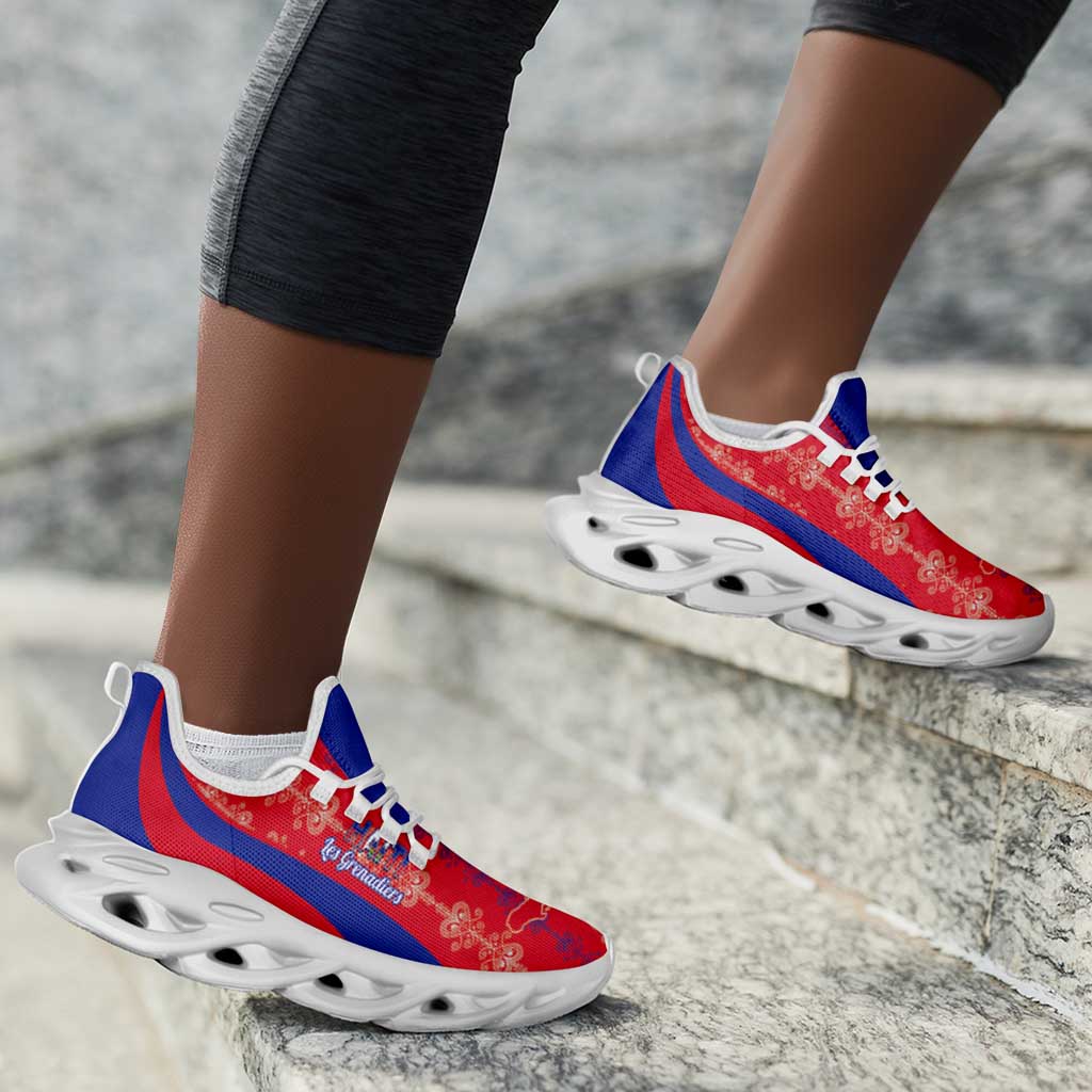 Afro Haiti 2026 Football Clunky Sneakers Les Grenadiers Veve Vodou Red Curve Stylized - Wonder Print Shop