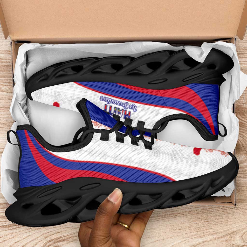 Afro Haiti 2026 Football Clunky Sneakers Les Grenadiers Veve Vodou White Curve Stylized - Wonder Print Shop