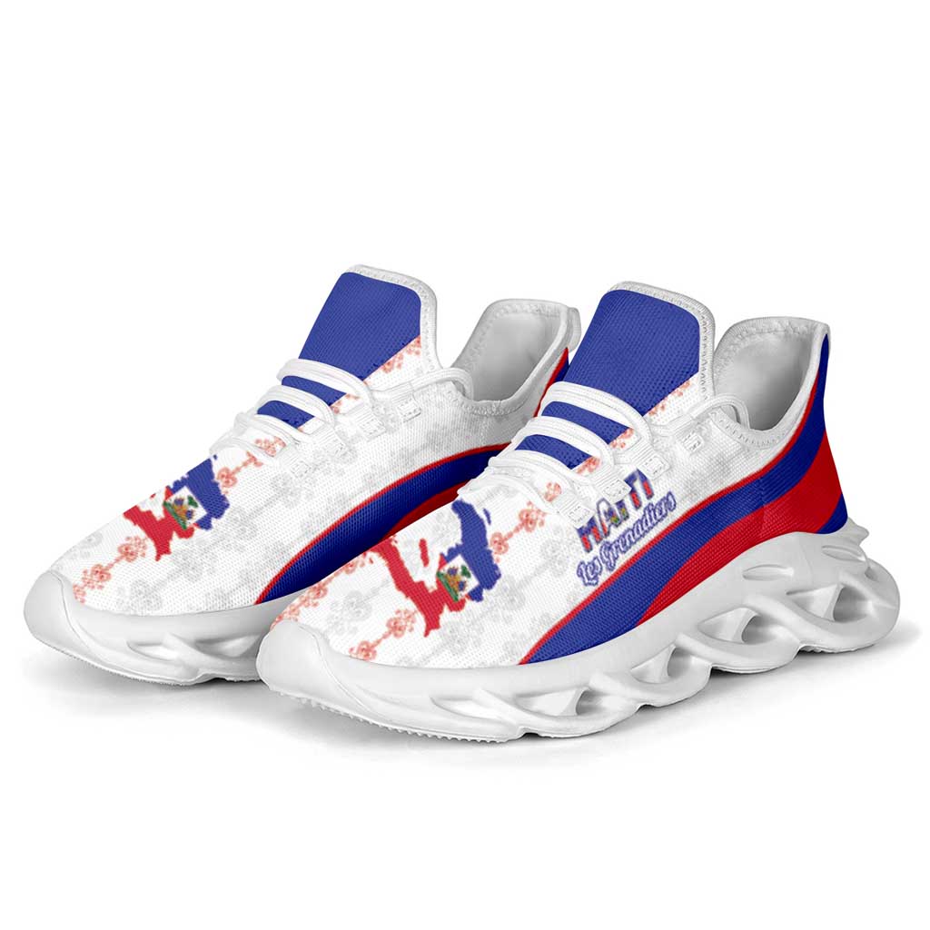Afro Haiti 2026 Football Clunky Sneakers Les Grenadiers Veve Vodou White Curve Stylized - Wonder Print Shop