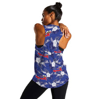 Afro-Haitians Women Racerback Tank Ayiti Map and Rose Kayenn Tropical Style - Wonder Print Shop
