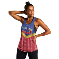 Afro-Haitians Women Racerback Tank Proud Ayiti Veve Vodou Royal Palm Leaves - Wonder Print Shop