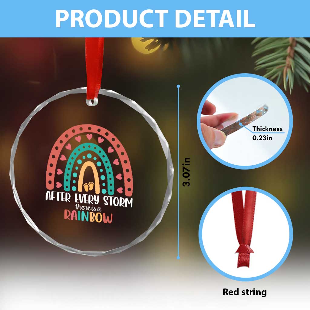 After Every Storm There Is A Rainbow Crystal Glass Ornament Pregnancy Announcement