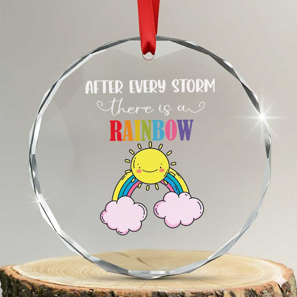 After Every Storm There Is A Rainbow Crystal Glass Ornament Sentimental Pregnancy Announcement