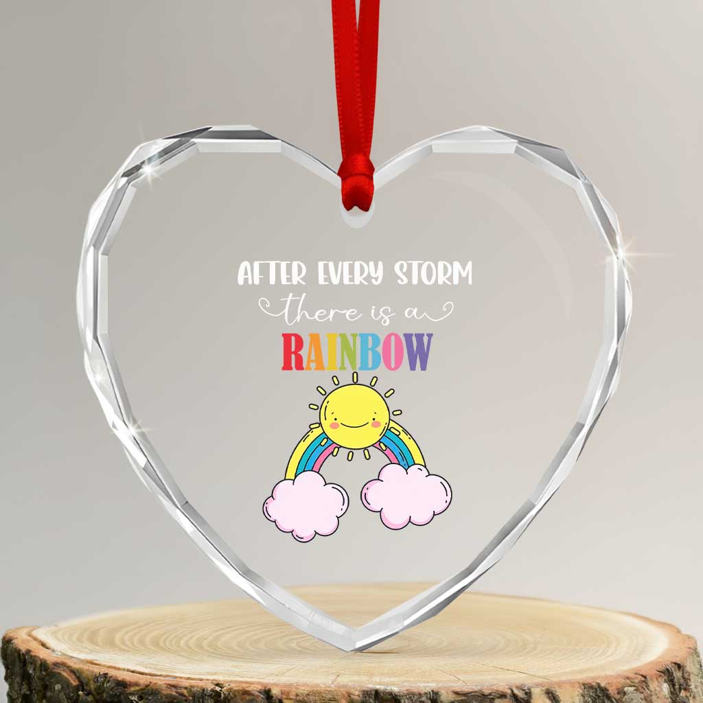 After Every Storm There Is A Rainbow Heart Crystal Glass Ornament Sentimental Pregnancy Announcement