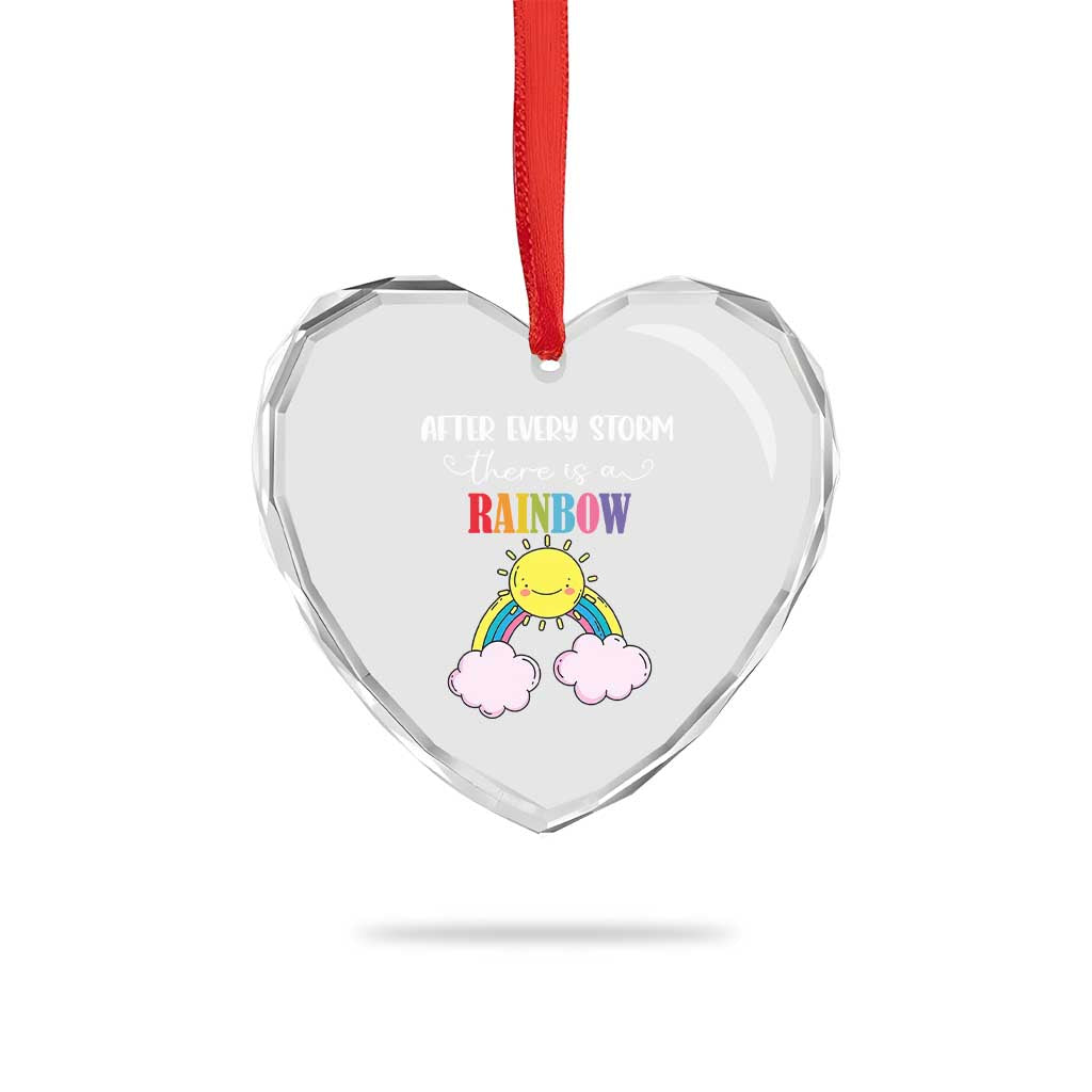 After Every Storm There Is A Rainbow Heart Crystal Glass Ornament Sentimental Pregnancy Announcement