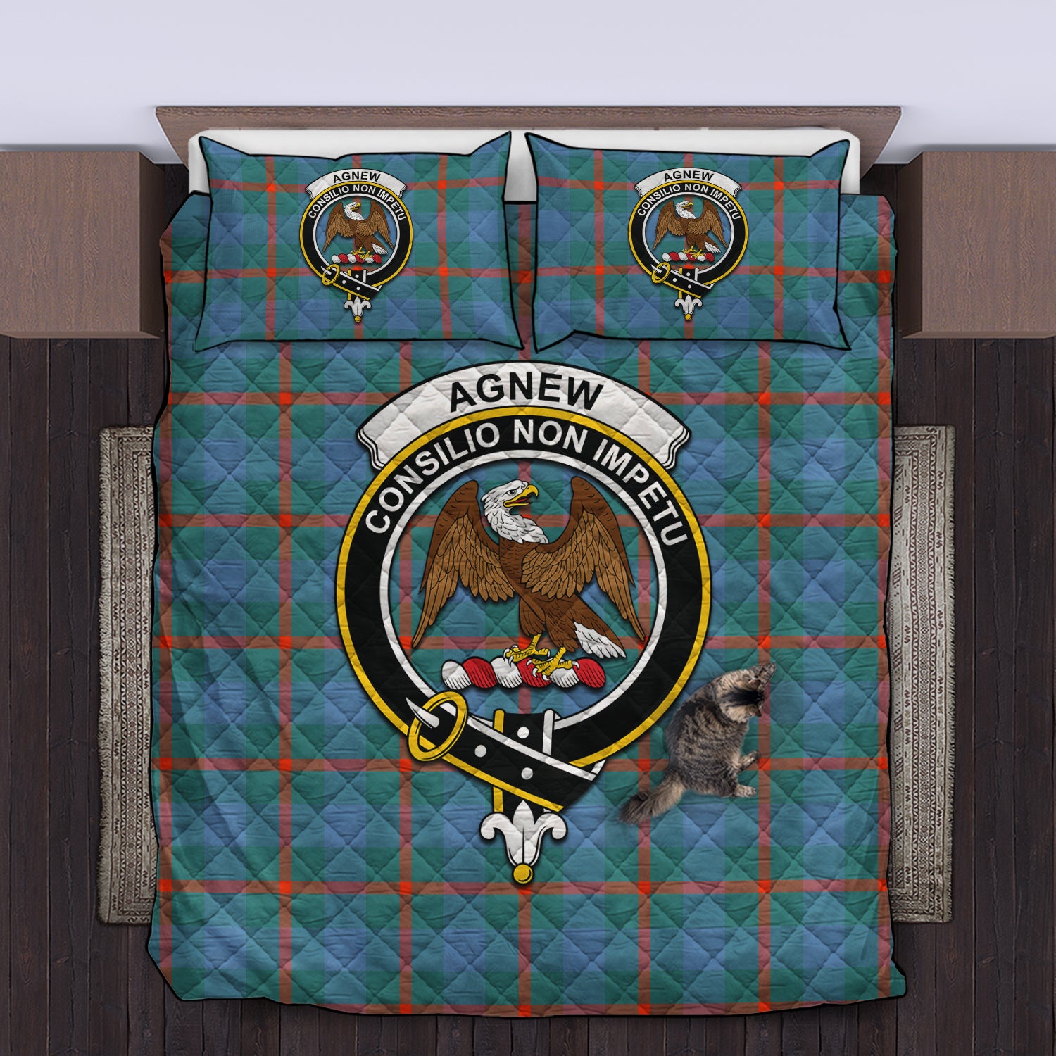 agnew-ancient-clan-tartan-quilt-bed-set-family-crest-tartan-quilt-bed-set