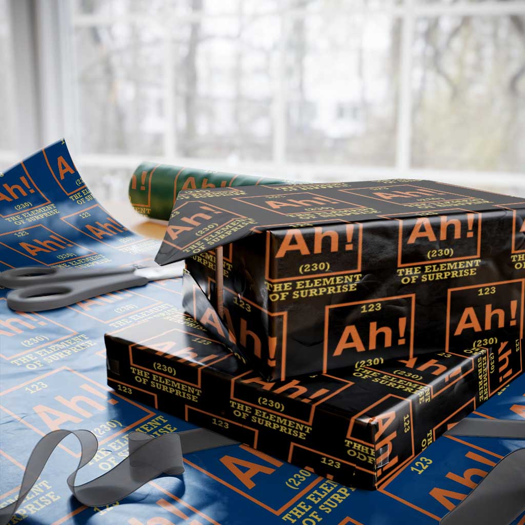 Ah The Element Of Surprise Wrapping Paper Roll Chemistry Science Humor Retro Periodic Table