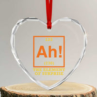 Ah The Element Of Surprise Heart Crystal Glass Ornament Chemistry Science Humor Retro Periodic Table