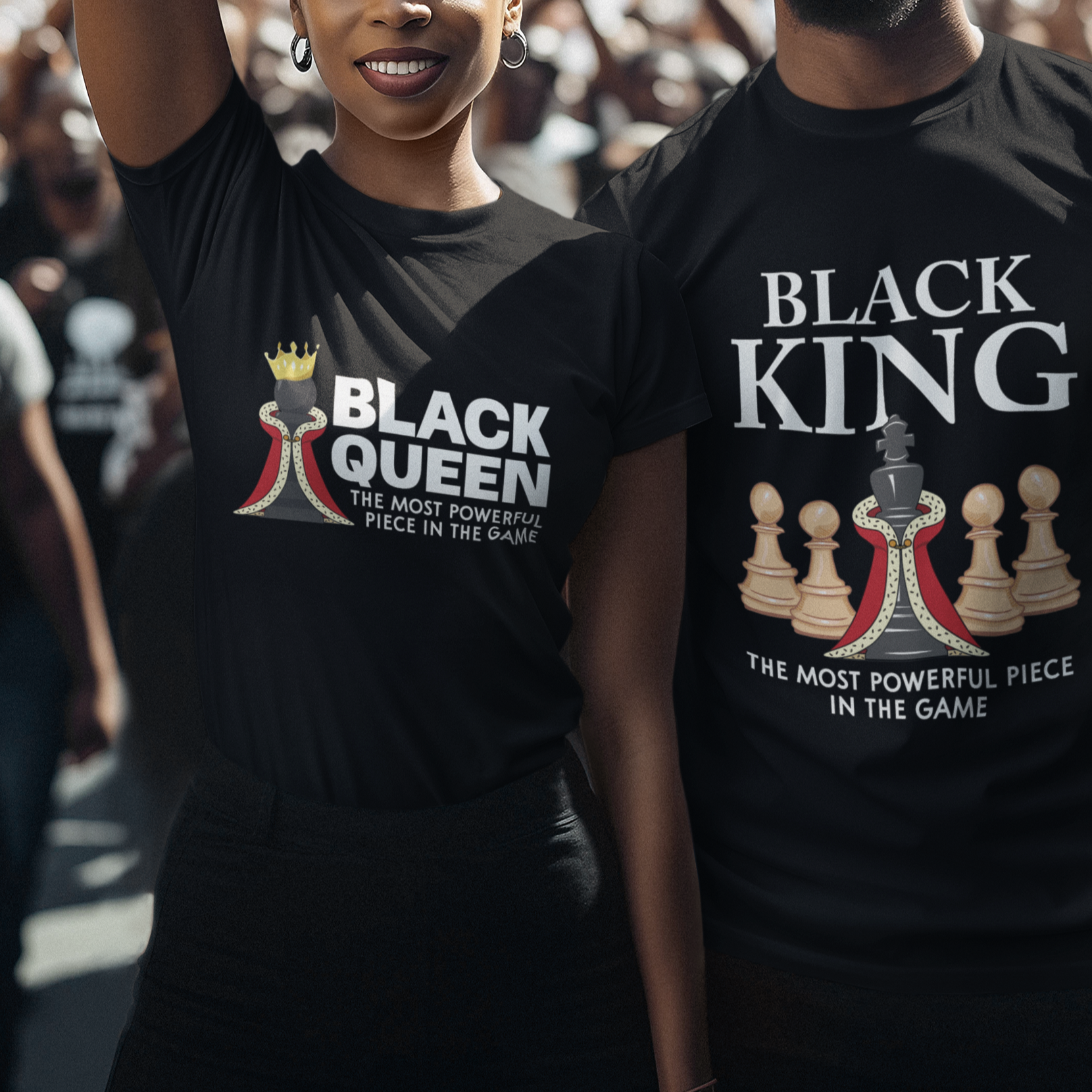 Black Queen The Most Powerful Piece In The Game Chess T Shirt - Wonder Print Shop