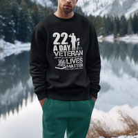Veteran PTSD Sweatshirt 22 Every Day Veteran Lives Matter Suicide Awareness - Wonder Print Shop