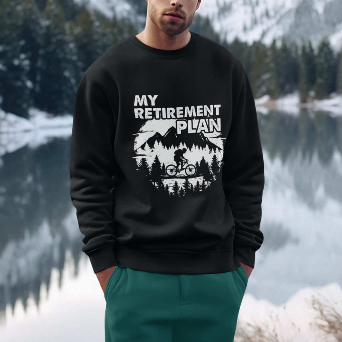Retirement Plan Sweatshirt Funny Retired Rider Riding Bicycle - Wonder Print Shop