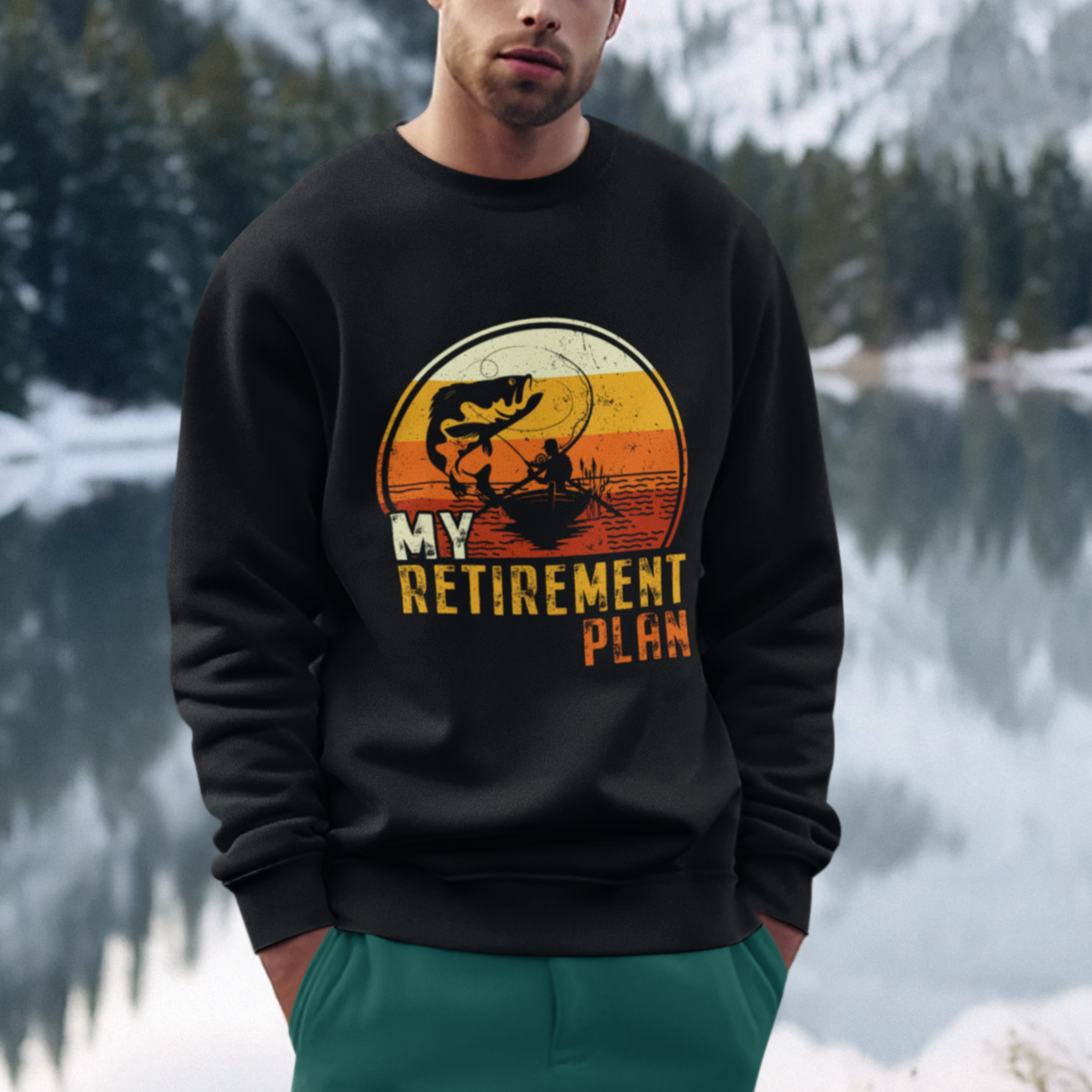 Retirement Plan Sweatshirt Funny Retired Fisherman Fishing - Wonder Print Shop