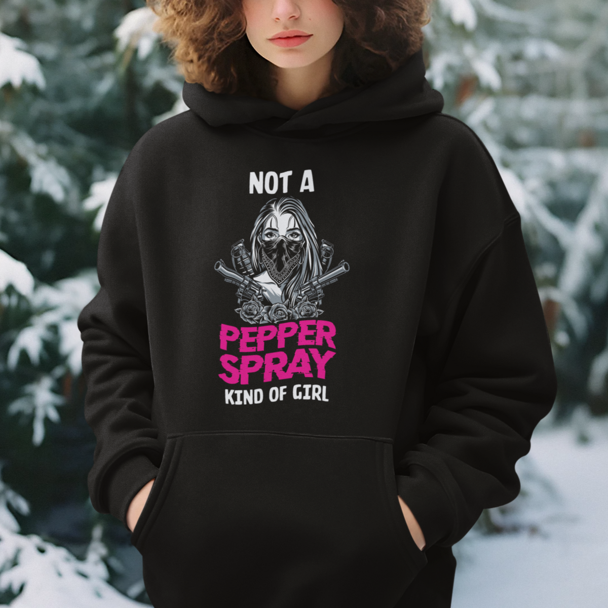 Armed Girl Hoodie Not A Pepper Spray Kind Of Girl American Flag Combat Boots - Wonder Print Shop