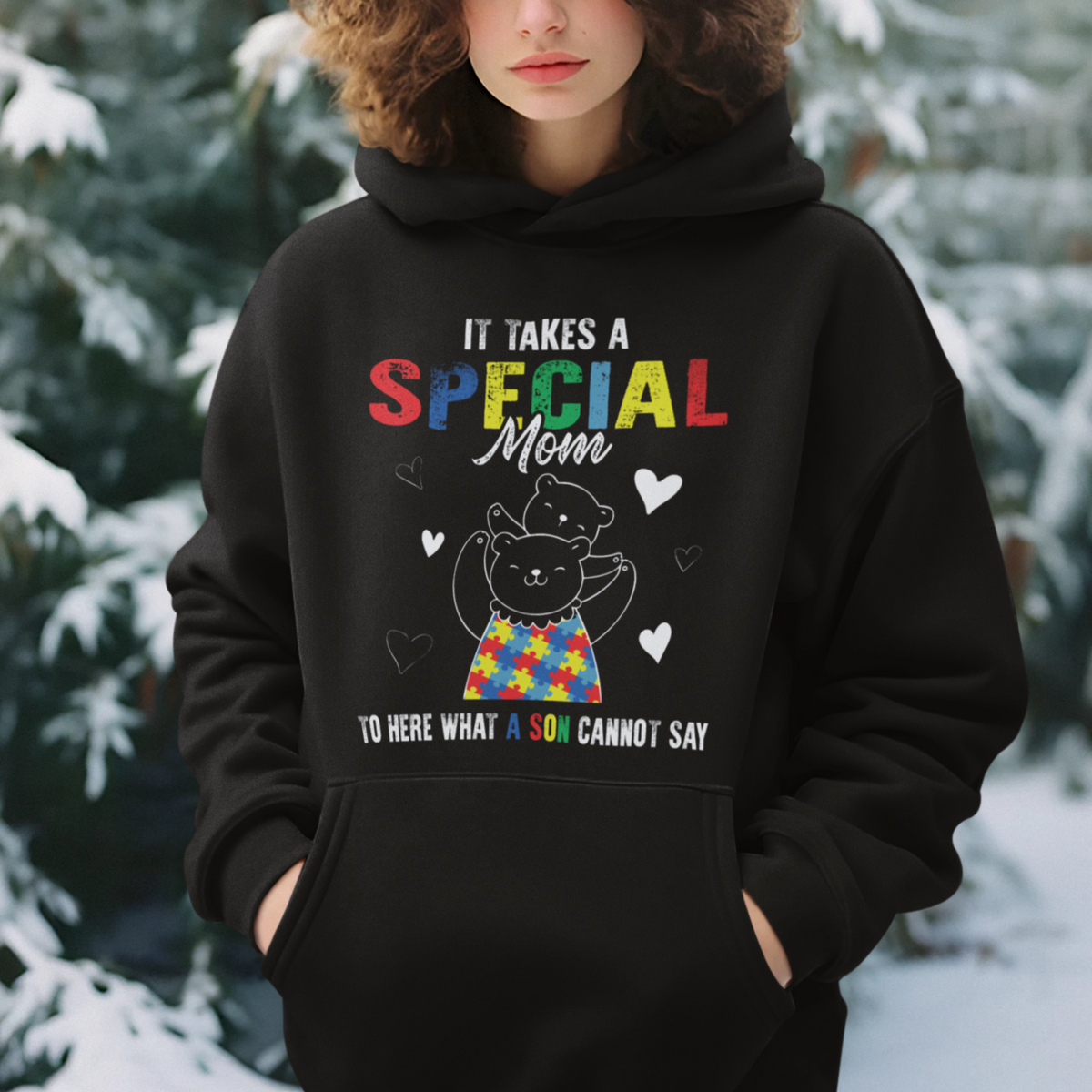 Autism Awareness Hoodie It Takes A Special Mom To Hear What A Son Cannot Say - Wonder Print Shop