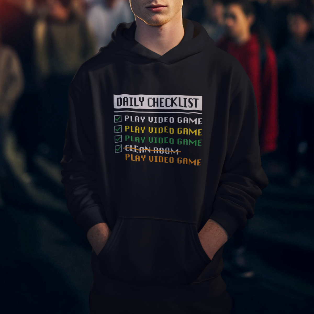 Gamer Hoodie Daily Checklist Play Video Game - Wonder Print Shop