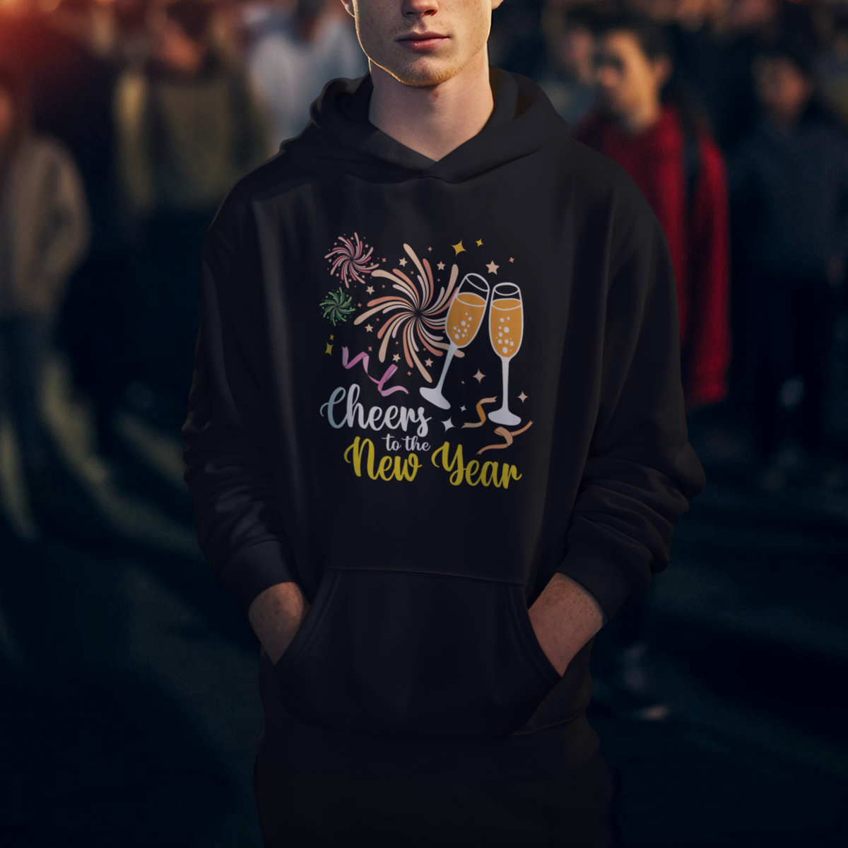 Cheers To A Happy New Year Eve Party Hoodie - Wonder Print Shop