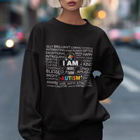 Autism Awareness Sweatshirt I Am More Than Autism Brilliant Strong Unique Brave Happy Creative - Wonder Print Shop