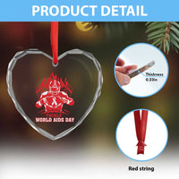 AIDS Awareness Heart Crystal Glass Ornament Ribbon HIV Tackle Football Gift - Wonder Print Shop