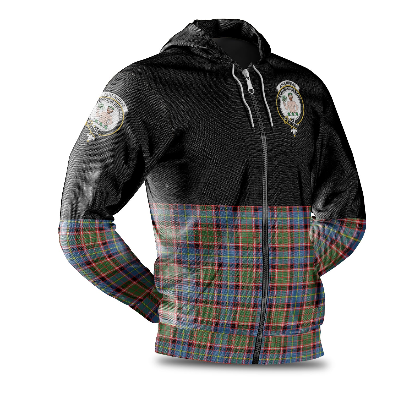 scottish-aikenhead-clan-crest-half-of-tartan-hoodie
