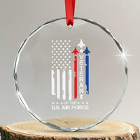 Air Force Veteran Crystal Glass Ornament Vintage US Flag - Wonder Print Shop