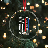 Air Force Veteran Crystal Glass Ornament Vintage US Flag - Wonder Print Shop