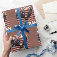 Air Force Veteran Wrapping Paper Roll Bald Eagle Vintage American Flag - Wonder Print Shop