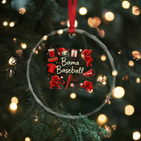 Alabama Baseball Crystal Glass Ornament Cute Trendy Bama Fan Game Day Doodle