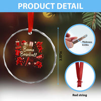 Alabama Baseball Crystal Glass Ornament Cute Trendy Bama Fan Game Day Doodle