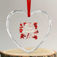 Alabama Baseball Heart Crystal Glass Ornament Cute Trendy Bama Fan Game Day Doodle