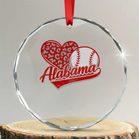 Alabama Fan Crystal Glass Ornament AL Baseball Heart Graphic Sports Style 80s 90s