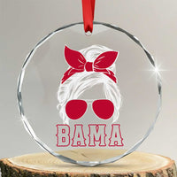 Alabama Fan Crystal Glass Ornament Bama Football Lover Game Day Messy Bun - Wonder Print Shop