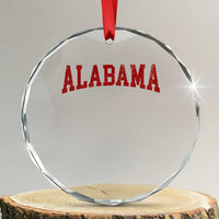 Alabama Fan Crystal Glass Ornament Red Bold Sport State Letters Game Day