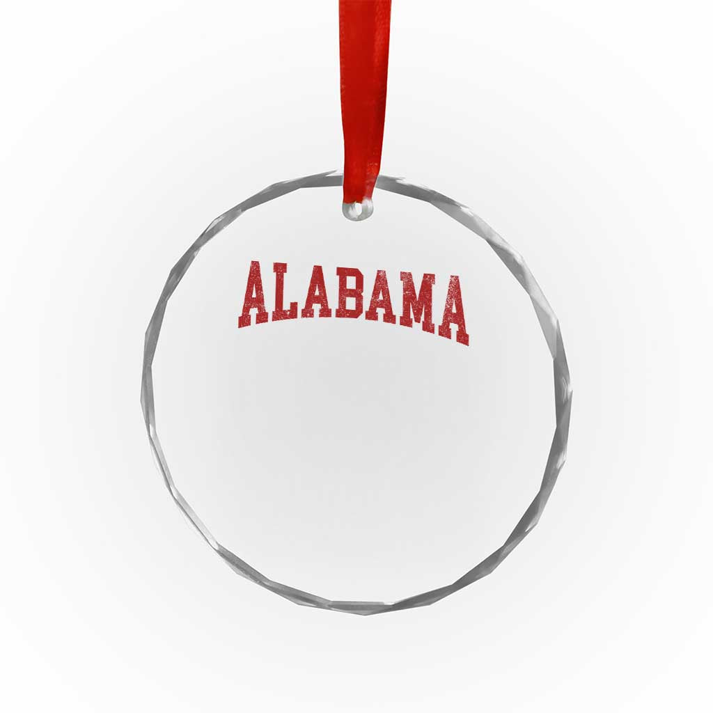 Alabama Fan Crystal Glass Ornament Red Bold Sport State Letters Game Day