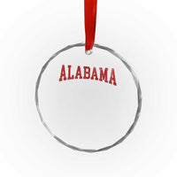Alabama Fan Crystal Glass Ornament Red Bold Sport State Letters Game Day