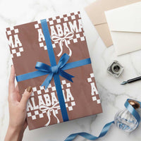 Alabama Fan Wrapping Paper Roll AL State Sport Coquette Bow Checkered Design Game Day