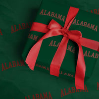 Alabama Fan Wrapping Paper Roll Red Bold Sport State Letters Game Day