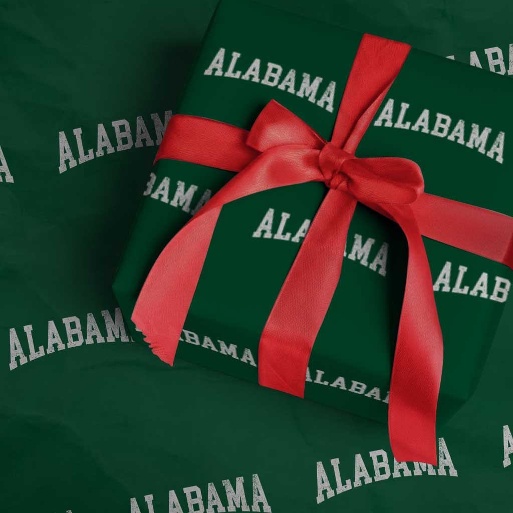 Alabama Fan Wrapping Paper Roll Vintage Bold Sport State Letters AL Game Day