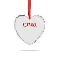 Alabama Fan Heart Crystal Glass Ornament Red Bold Sport State Letters Game Day