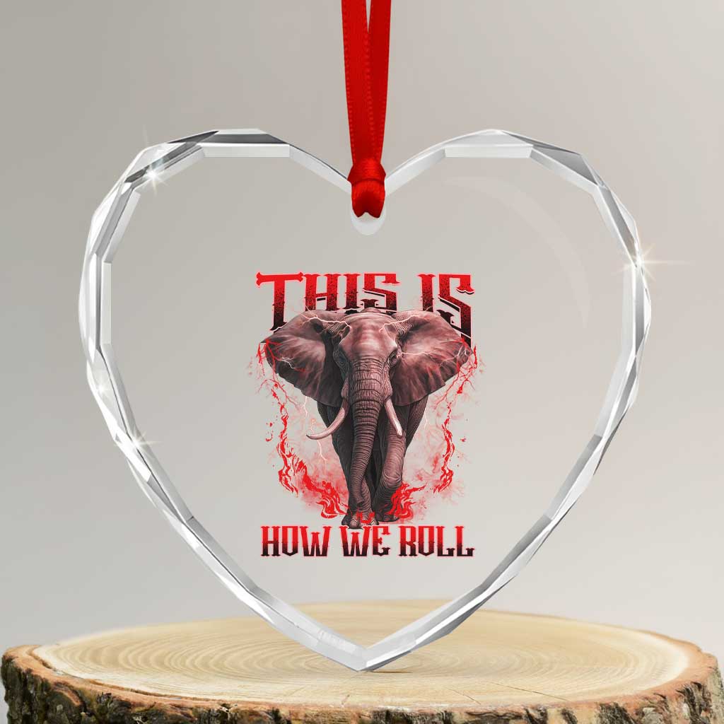 Alabama Fan Heart Crystal Glass Ornament This Is How We Roll Bama Mascot Game Day - Wonder Print Shop