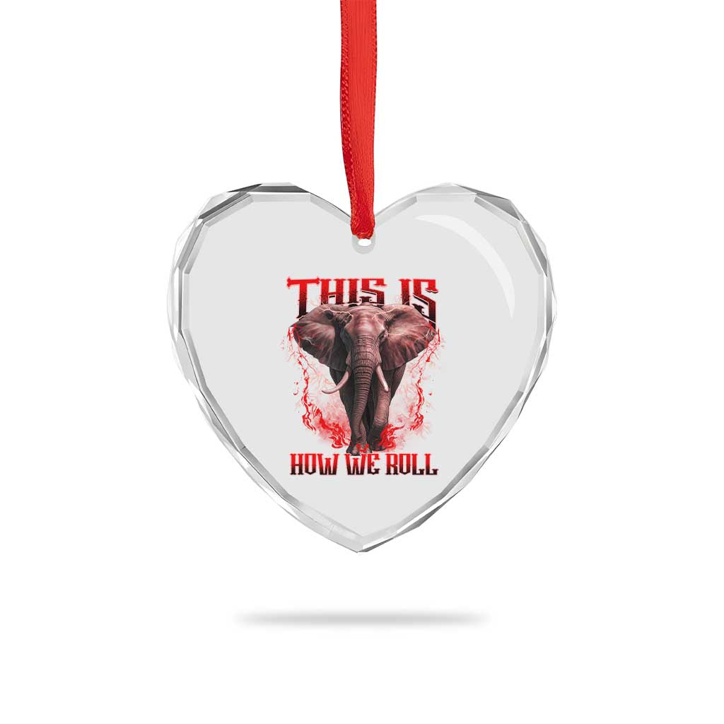 Alabama Fan Heart Crystal Glass Ornament This Is How We Roll Bama Mascot Game Day - Wonder Print Shop