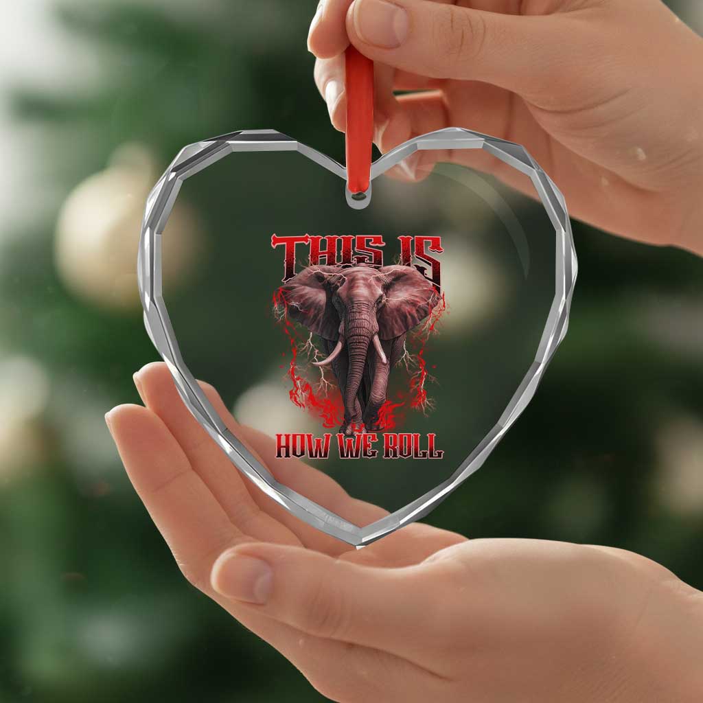 Alabama Fan Heart Crystal Glass Ornament This Is How We Roll Bama Mascot Game Day - Wonder Print Shop
