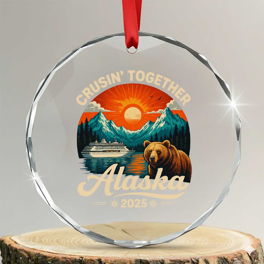 Alaska Cruise Crystal Glass Ornament Retro Alaskan Cruisin Together Matching Family Cruise TS10
