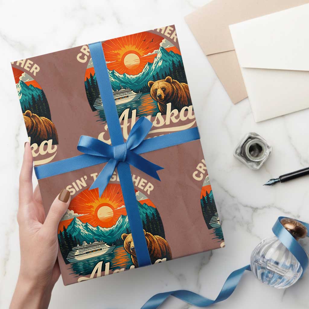 Alaska Cruise Wrapping Paper Roll Retro Alaskan Cruisin Together Matching Family Cruise - Wonder Print Shop