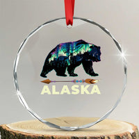 Alaska Crystal Glass Ornament Alaskan Night Sky Northern Lights Aurora Bear - Wonder Print Shop