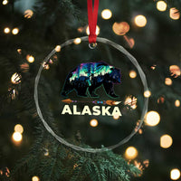 Alaska Crystal Glass Ornament Alaskan Night Sky Northern Lights Aurora Bear - Wonder Print Shop